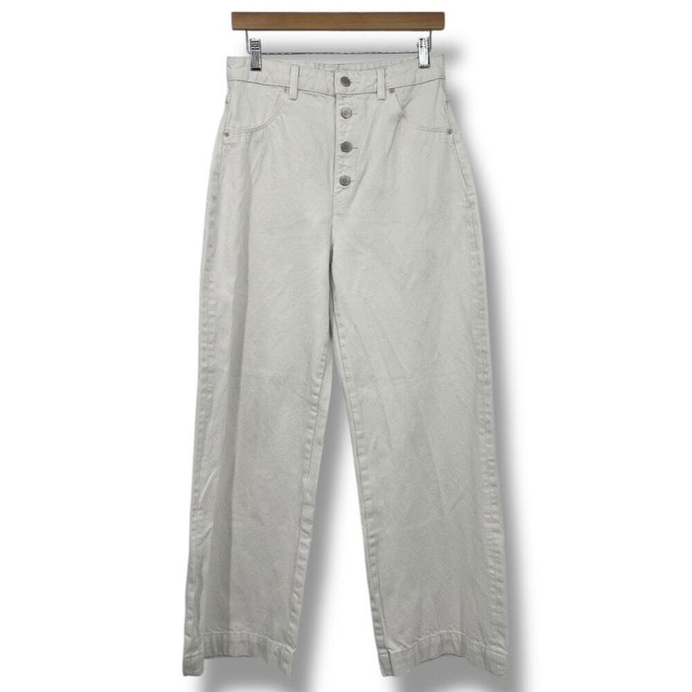 Rolla's High Rise Wide Leg Old Mate Vintage White 100% Cotton Jeans Women's 29 - Picture 3 of 15
